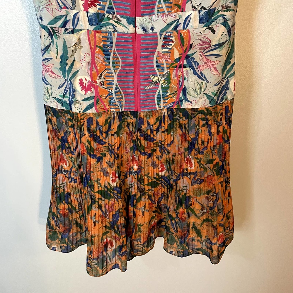 SALONI Elodie Lunar Flight Dress Pleated Floral Tropical Dress Size 6 - Picture 14 of 16